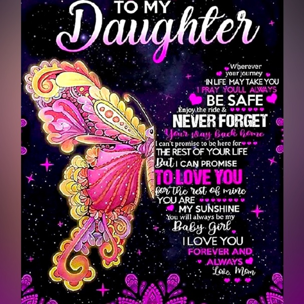 To My Daughter Customizable 3D Diamond Painting 24x36”